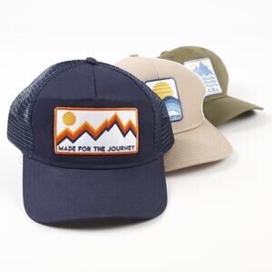 Lot of 3 Mtn Sea Made For Journey New Frontier Patch Mesh Snapback Trucker Hats